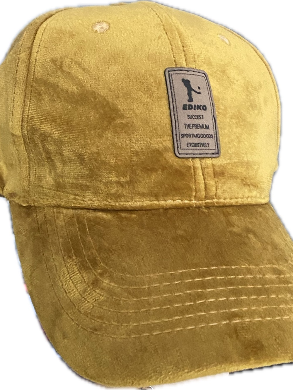 Women's Golden Suede Baseball Cap/Mustard yellow